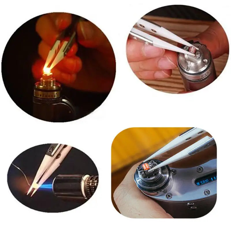 Ceramic Tweezers for Electronics with Stainless Steel Handle