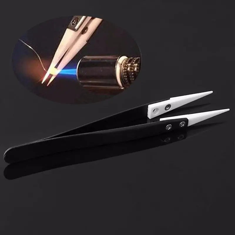 Ceramic Tweezers for Electronics with Stainless Steel Handle